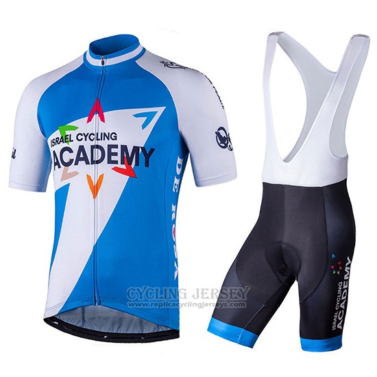 2018 Cycling Jersey Israel Cycling Academy White and Bluee Short Sleeve and Bib Short